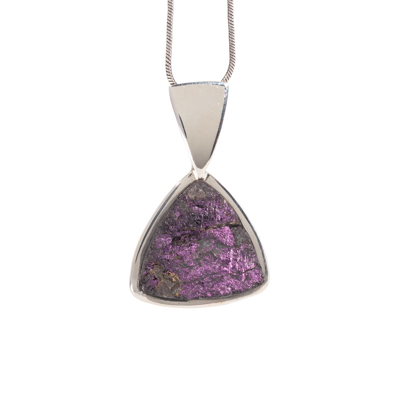 Purpurite 15.9 Carat Sterling Silver Rough Cabochon Crystal Pendant