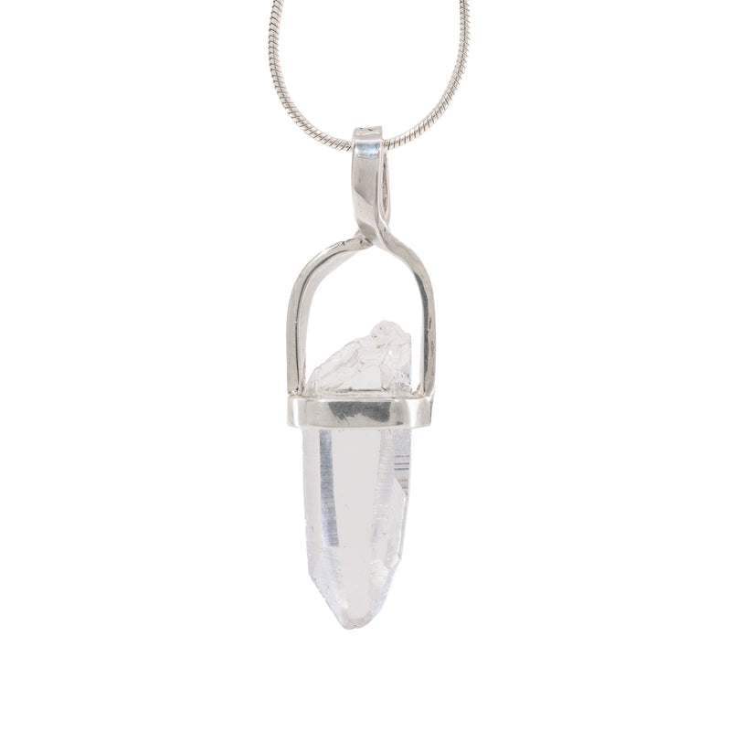 Quartz 6.67 Carat Sterling Silver Handcrafted Natural Crystal Pendant