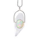 Quartz and Opal Sterling Silver pendant with luminous color play