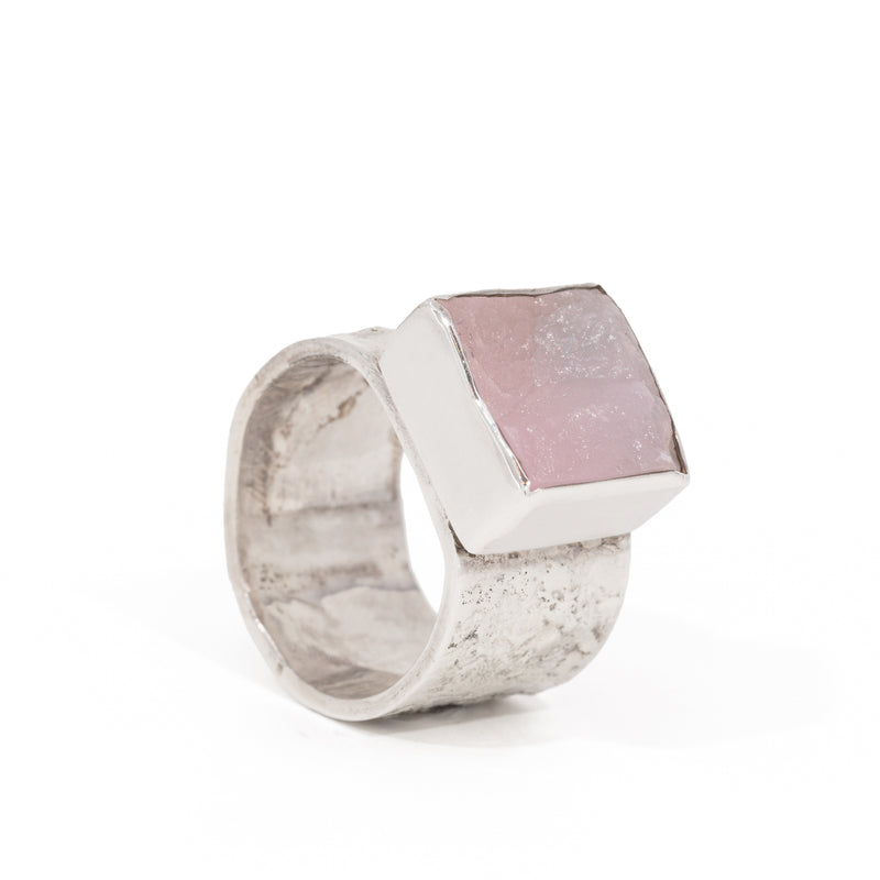 Smithsonite 16.04 Carat Sterling Silver Handcrafted Natural Crystal Ring