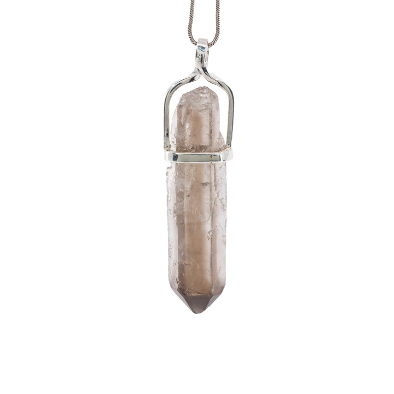 Smoky Quartz 41.99ct Sterling Silver Handcrafted Natural Crystal Pendant