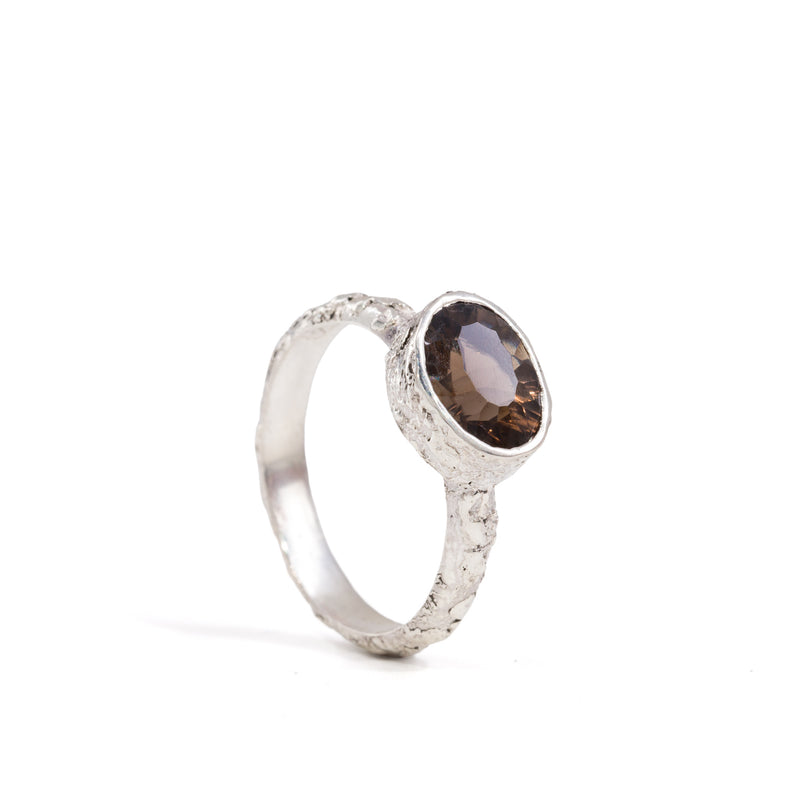 Smoky Quartz 7.25ct Sterling Silver Handcrafted Gemstone Ring