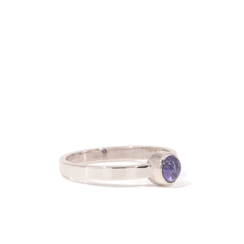 Tanzanite 0.5 Carat Sterling Silver Handcrafted Gemstone Stacker Ring