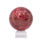 Second view of raspberry-red Spinel sphere with crystalline texture