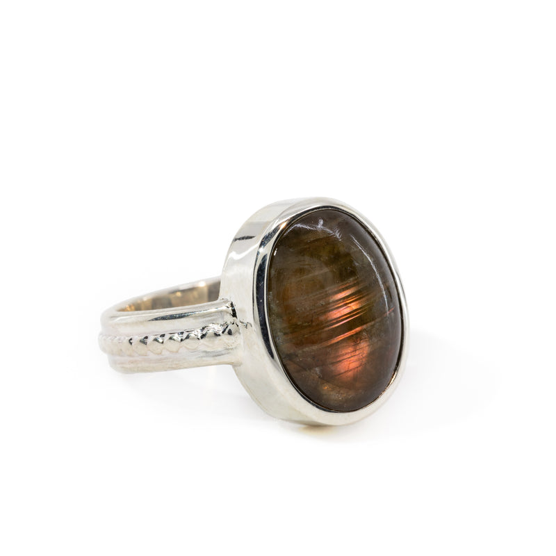 Labradorite 8.49 Carat Sterling Silver Handcrafted Gemstone Ring