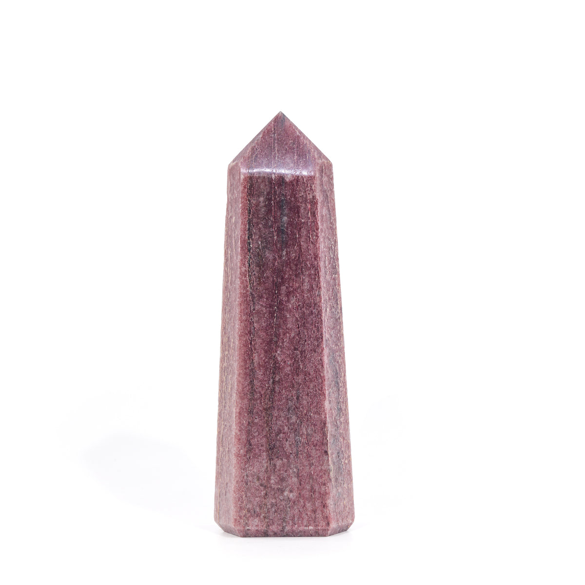 Reverse view of Strawberry Quartz point and crisp termination