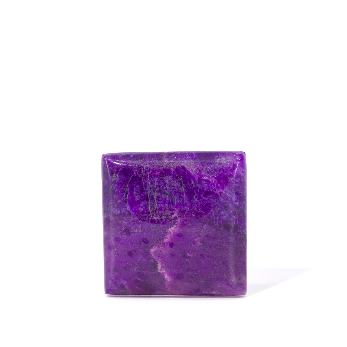 Square Sugilite cabochon with vivid violet color and natural veining