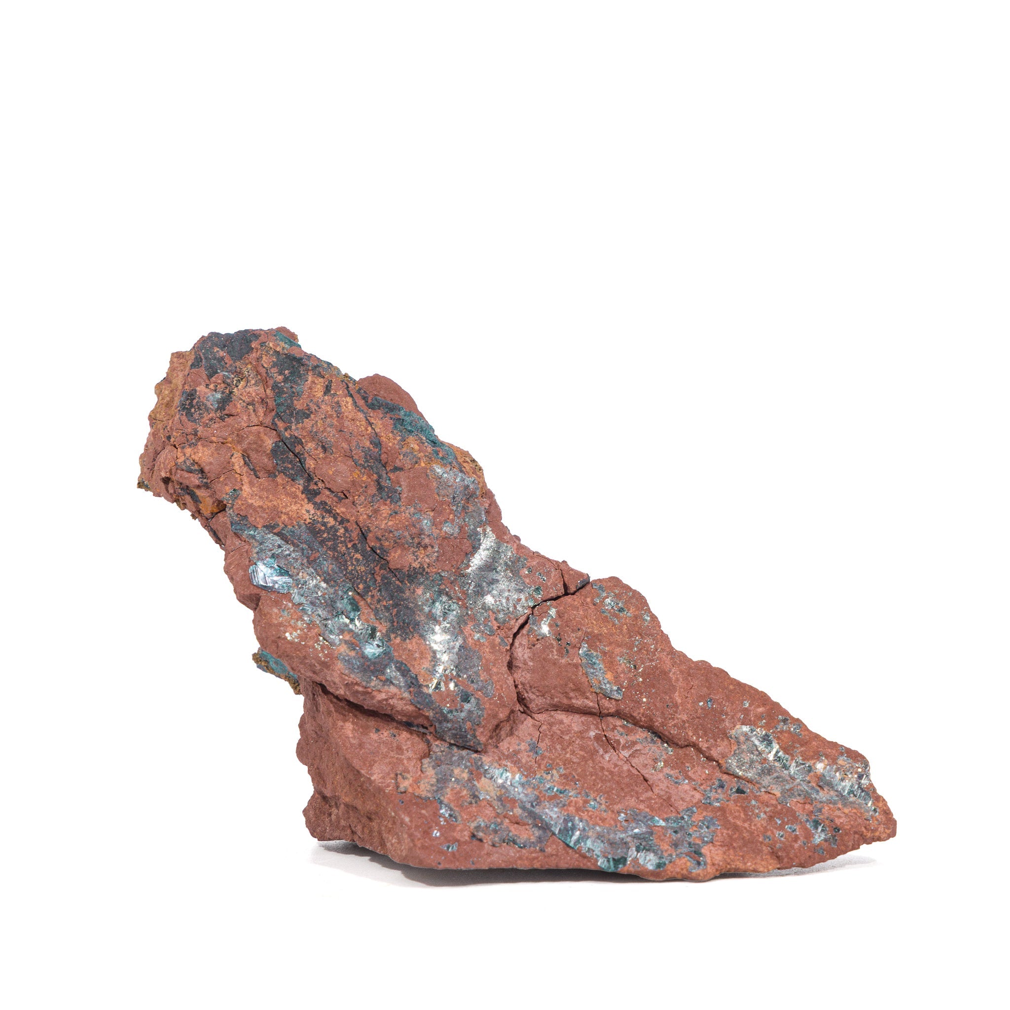 Reverse view of Vivianite specimen on red-brown matrix
