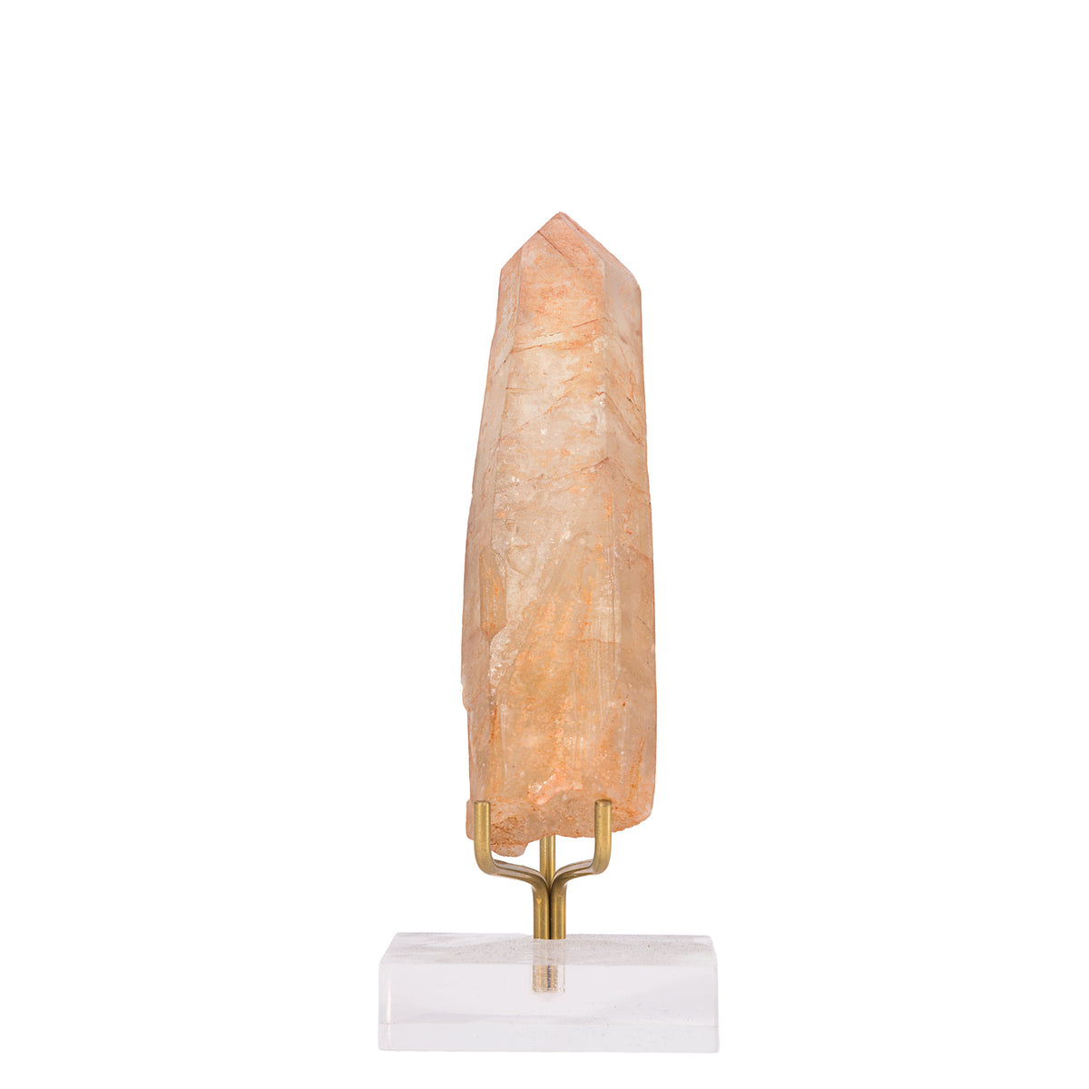 Natural Zambian Citrine point with pale-gold color