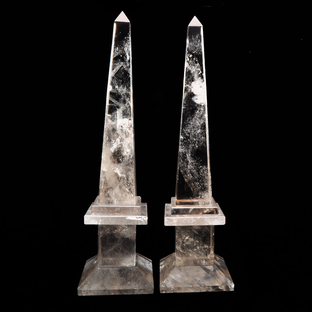 Quartz 12.5 inch Tall Pair of Crystal Obelisks - Brazil - FFR-002 - Crystalarium