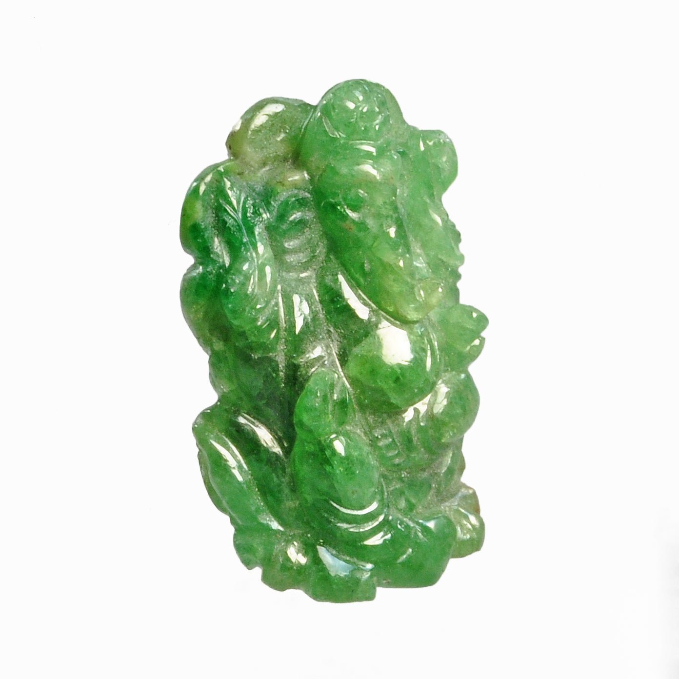 Tsavorite Garnet 26.01mm 31.5ct Natural Ganesh Gemstone Carving - BBF-010 - Crystalarium