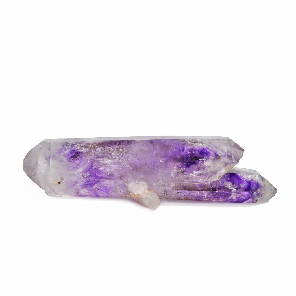 Phantom Amethyst 6.5 inch 0.74 lbs Natural Double Terminated Crystal - Brandberg, Namibia - FFX-582 - Crystalarium