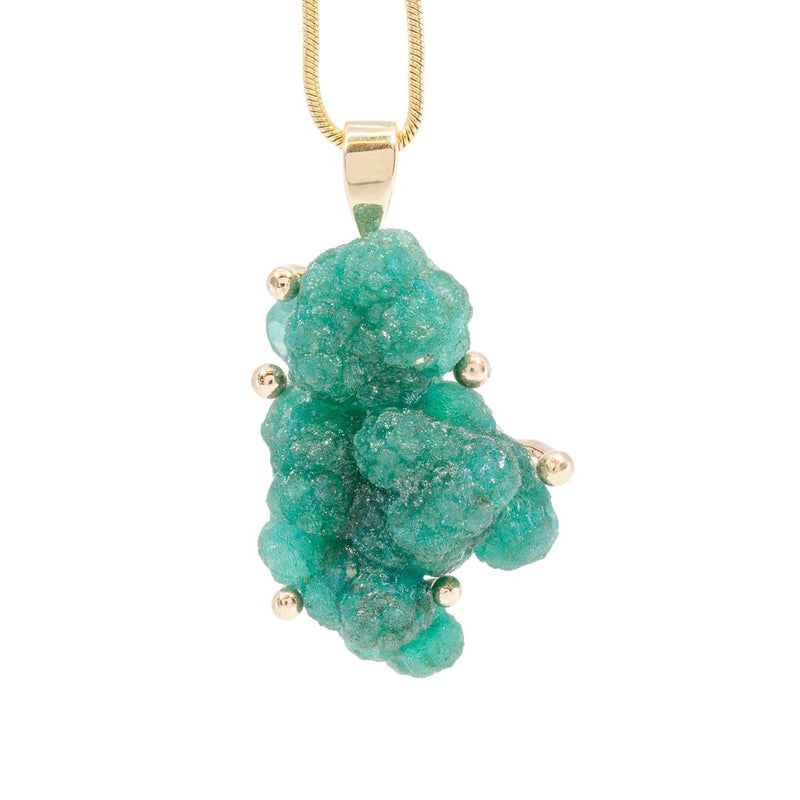 Adamite 30.41 Carat 14k Handcrafted Natural Crystal Pendant - KKO-156 - Crystalarium