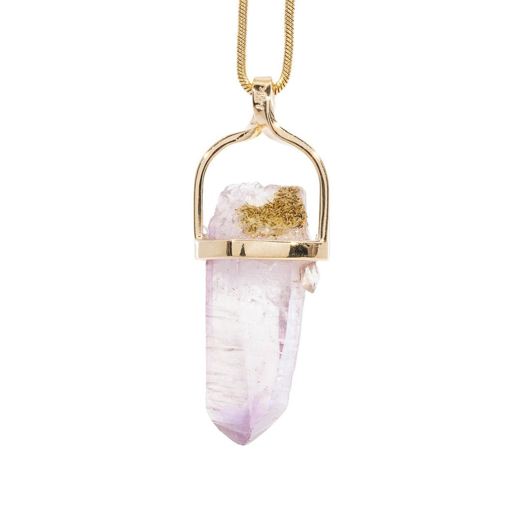 Veracruz Amethyst 15.88 Carat Natural Crystal 14k Handcrafted Twist Pendant - KKO-111 - Crystalarium