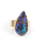 Boulder Opal 9.13 Carat Freeform Cabochon 14k Handcrafted Gemstone Ring - KKO-201 - Crystalarium