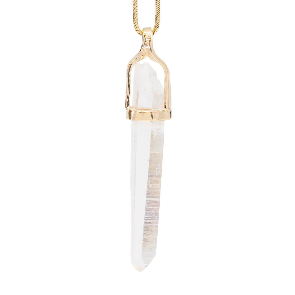 Colombian Quartz 5.75 Carat 14k Handcrafted Natural Crystal Pendant - KKO-126 - Crystalarium