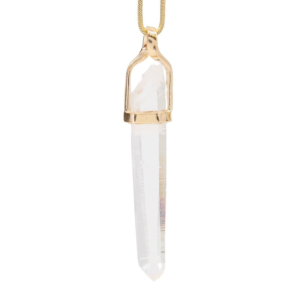 Colombian Quartz 5.75 Carat 14k Handcrafted Natural Crystal Pendant - KKO-126 - Crystalarium