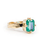 Emerald 2.29 Carats Faceted 14k Handcrafted Gemstone Ring - AAO-194 - Crystalarium