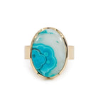 Chrysocolla Quartz - Gem Silica 12.52 Carat 14k Handcrafted Gemstone Ring - KKO-122 - Crystalarium