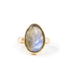 Labradorite 5.81 Carat Rose Cut 14k Handcrafted Gemstone Ring - LLO-014 - Crystalarium