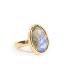 Labradorite 5.81 Carat Rose Cut 14k Handcrafted Gemstone Ring - LLO-014 - Crystalarium