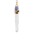 Clear Quartz 40.97 Carat with Tanzanite 14k Handcrafted Natural Crystal Pendant - KKO-025 - Crystalarium