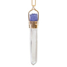 Clear Quartz 40.97 Carat with Tanzanite 14k Handcrafted Natural Crystal Pendant - KKO-025 - Crystalarium