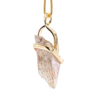 Rainbow Lattice Sunstone 11.34 Carat 14k Handcrafted Natural Crystal Twist Pendant - KKO-199 - Crystalarium