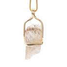 Rainbow Lattice Sunstone 11.34 Carat 14k Handcrafted Natural Crystal Twist Pendant - KKO-199 - Crystalarium