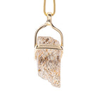 Rainbow Lattice Sunstone 11.34 Carat 14k Handcrafted Natural Crystal Twist Pendant - KKO-199 - Crystalarium