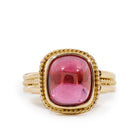 Garnet, Rhodolite 6.81 Carat Cabochon 14kt Handcrafted Gemstone Ring - ZO-045 - Crystalarium