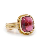 Garnet, Rhodolite 6.81 Carat Cabochon 14kt Handcrafted Gemstone Ring - ZO-045 - Crystalarium