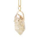 Rutilated Quartz 40.97 Carat 14k Handcrafted Natural Crystal Twist Pendant - LLO-034 - Crystalarium