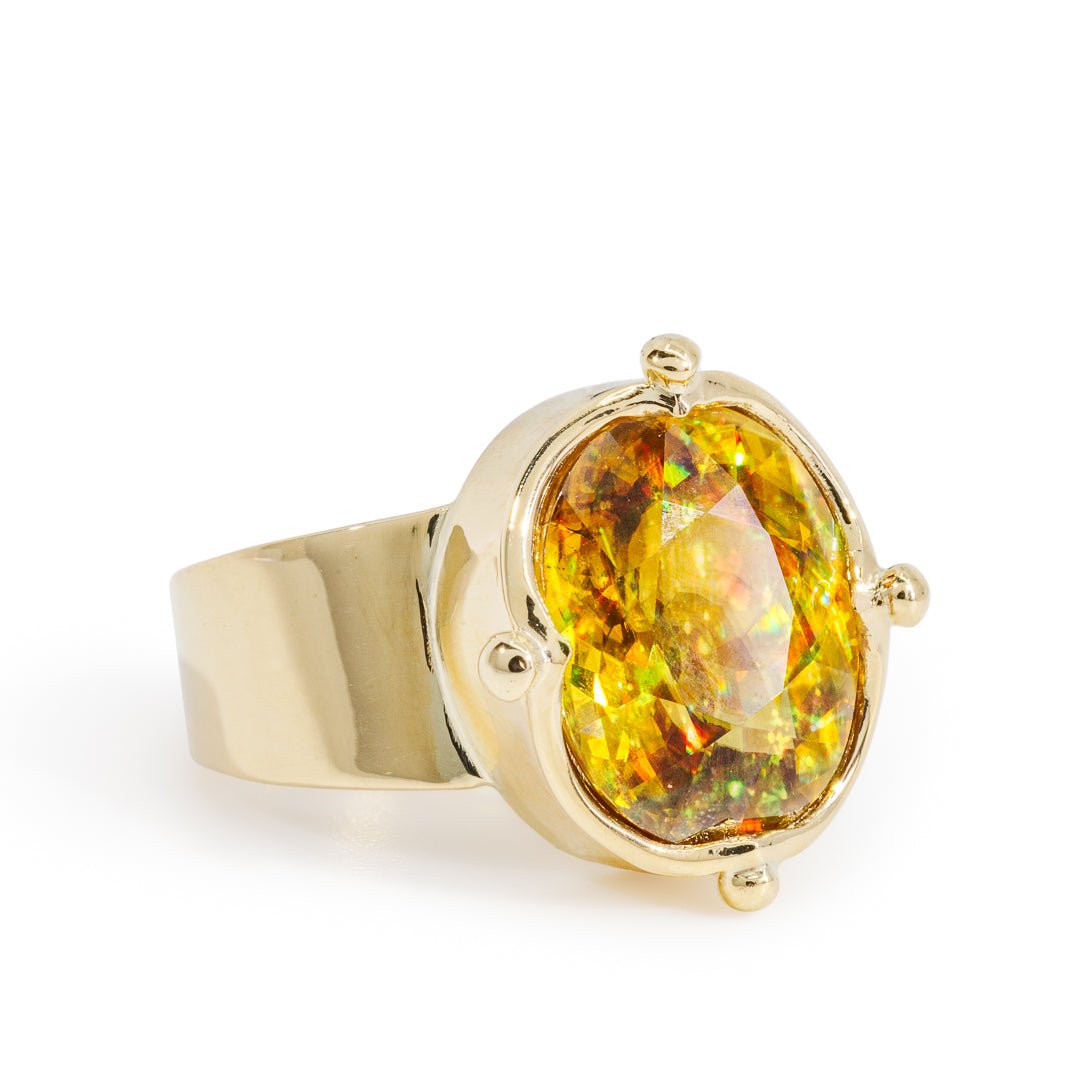 Sphene 8.44 Carat 18k Handcrafted Gemstone Ring - KKO-141 - Crystalarium