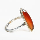 Hessonite Garnet 7.84 ct 20.96 mm Cabochon Sterling Silver and 14K Handcrafted Gemstone Ring - AAO-150 - Crystalarium