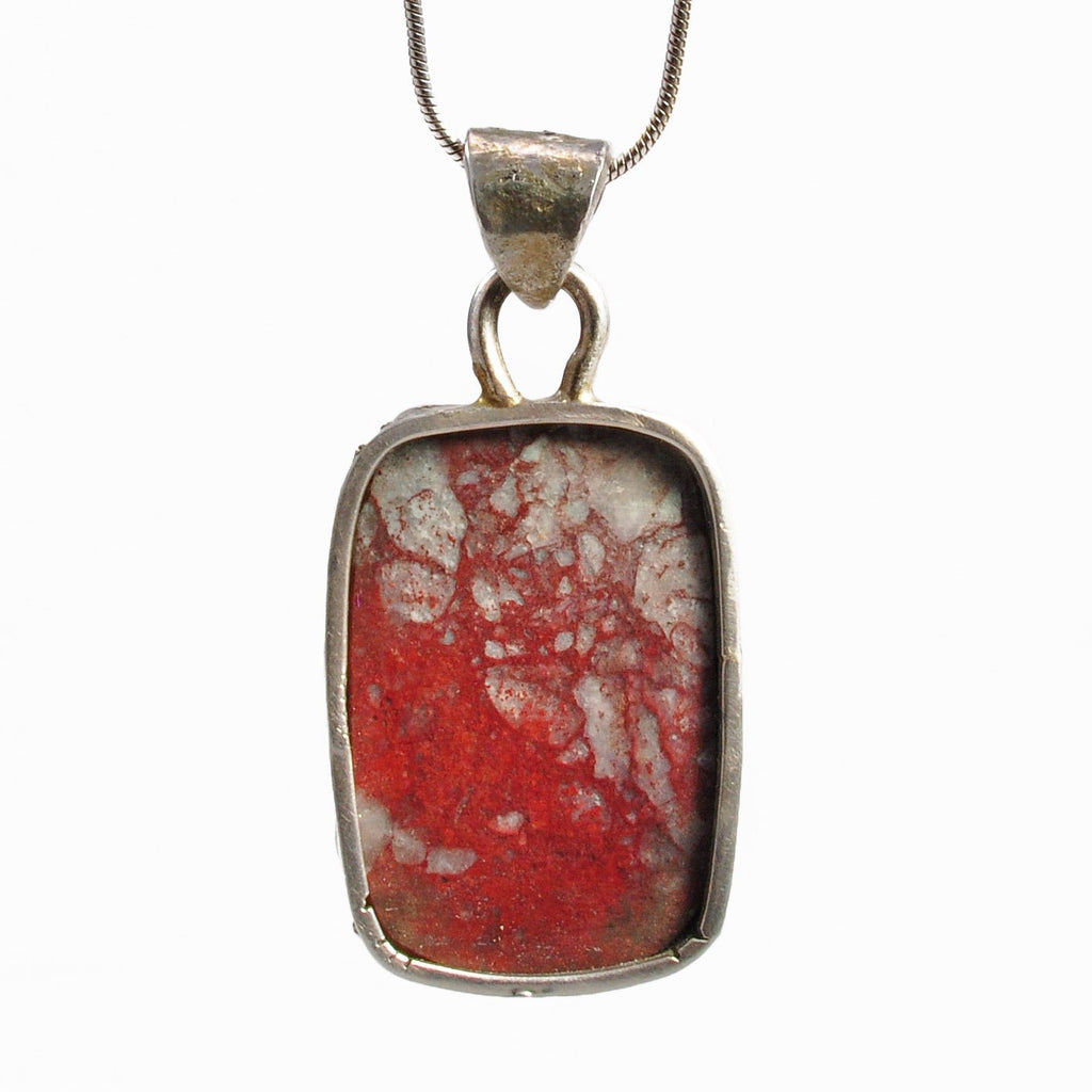 Azurite with Malachite 22.74 mm 17.66 ct Rectangle Polished Cabochon Sterling Silver Handcrafted Pendant - BBO-327 - Crystalarium