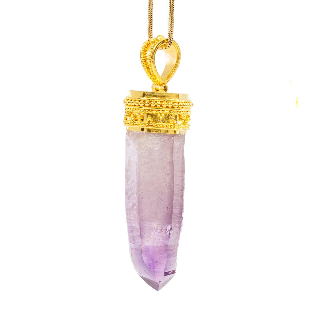 Amethyst 29.24 Carat 22k Handcrafted Natural Crystal Pendant - KKO-203 - Crystalarium