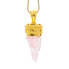 Rose Quartz 14.31 Carat 22k Handcrafted Natural Crystal Pendant - KKO-202 - Crystalarium