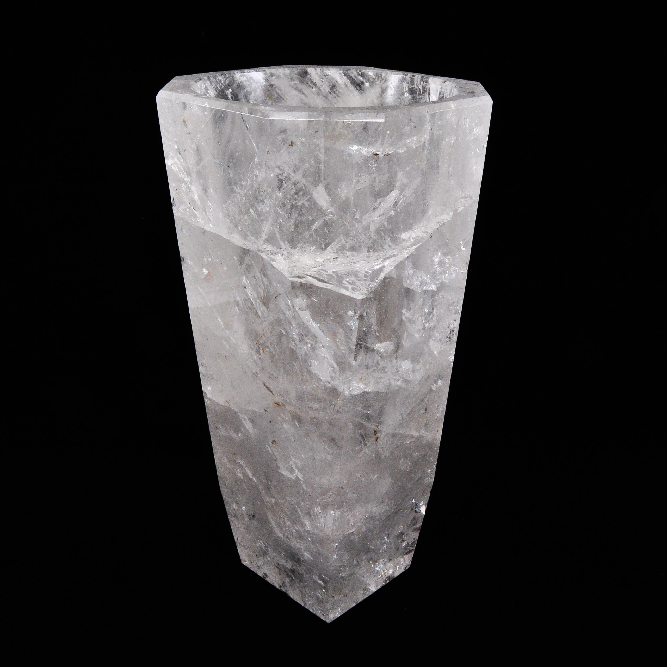 Quartz 8.8 inch 5.12 lbs Natural Crystal Carved Vase - MSCON-112 - Crystalarium