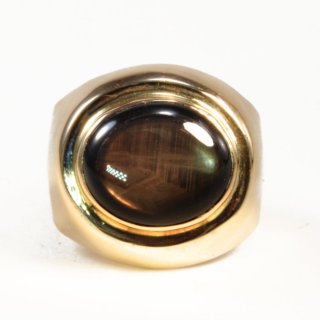Black Star Sapphire 20.92ct Handcrafted 14k Gemstone Ring - DDO-094 - Crystalarium