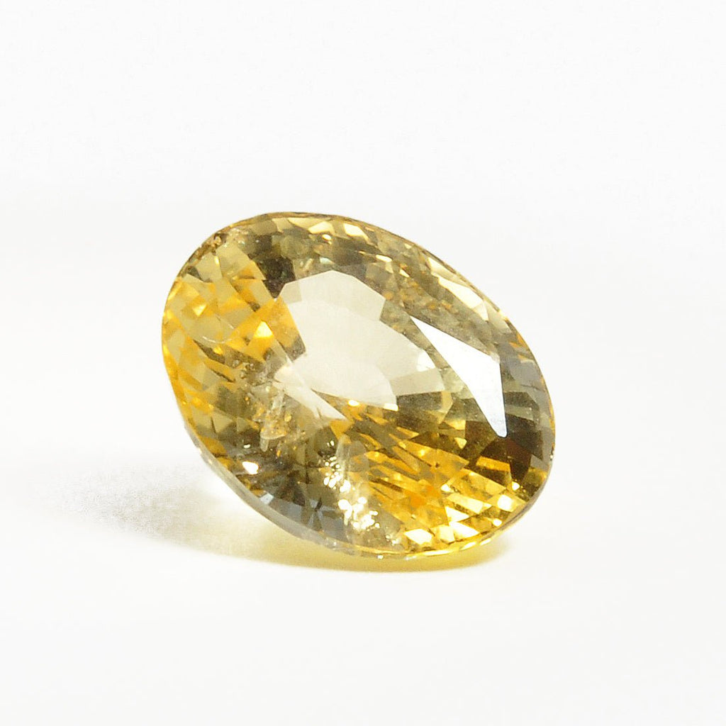 Yellow Sapphire 12.56 mm 7.49 carats Faceted Oval Natural Gemstone - 22-006 - Crystalarium