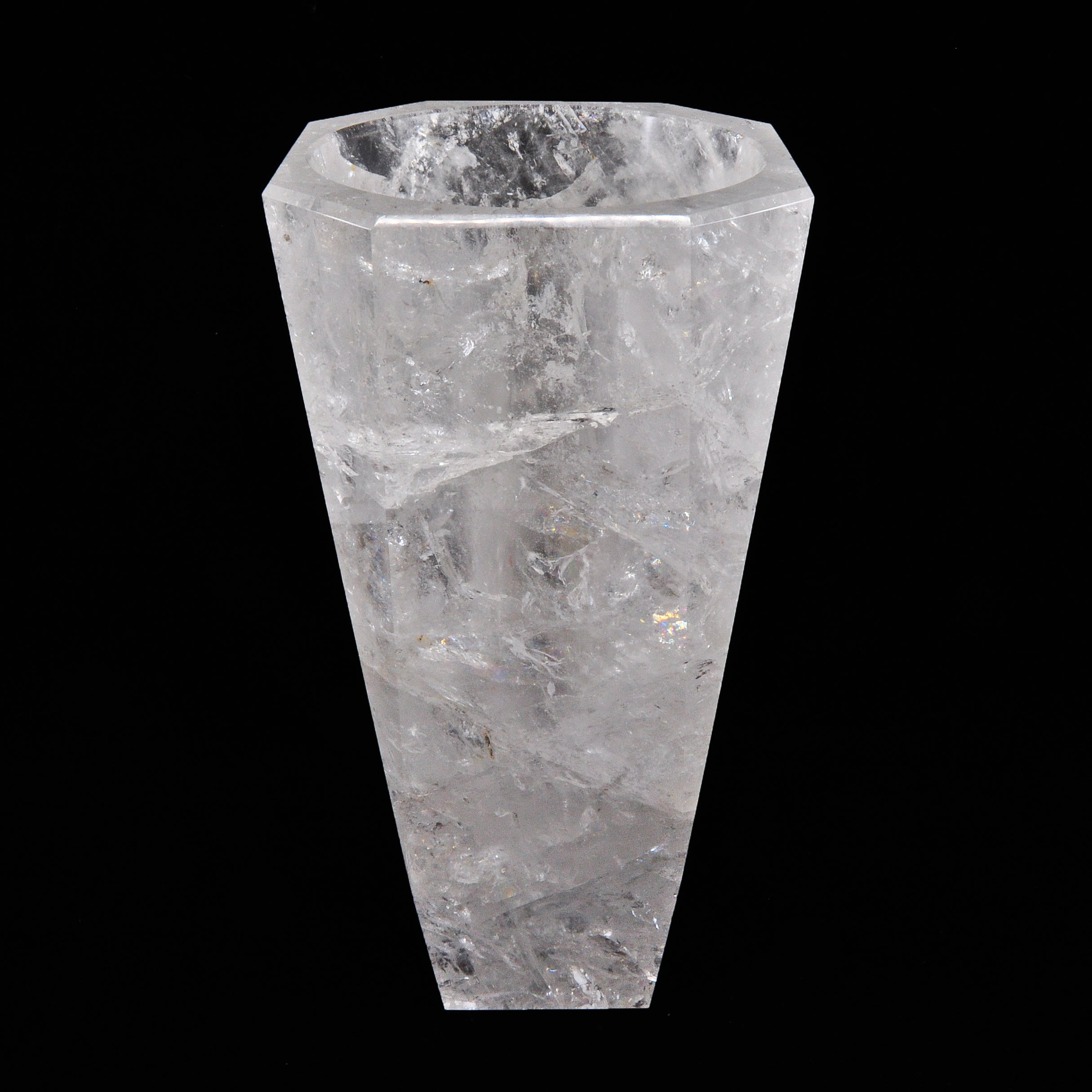 Quartz 8.8 inch 5.12 lbs Natural Crystal Carved Vase - MSCON-112 - Crystalarium