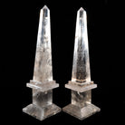 Quartz 12.5 inch Tall Pair of Crystal Obelisks - Brazil - FFR-002 - Crystalarium