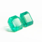 Emerald 8.49 mm 5.36 carats Faceted Emerald Cut Natural Gemstone Pair - Colombia - 22-027 - Crystalarium