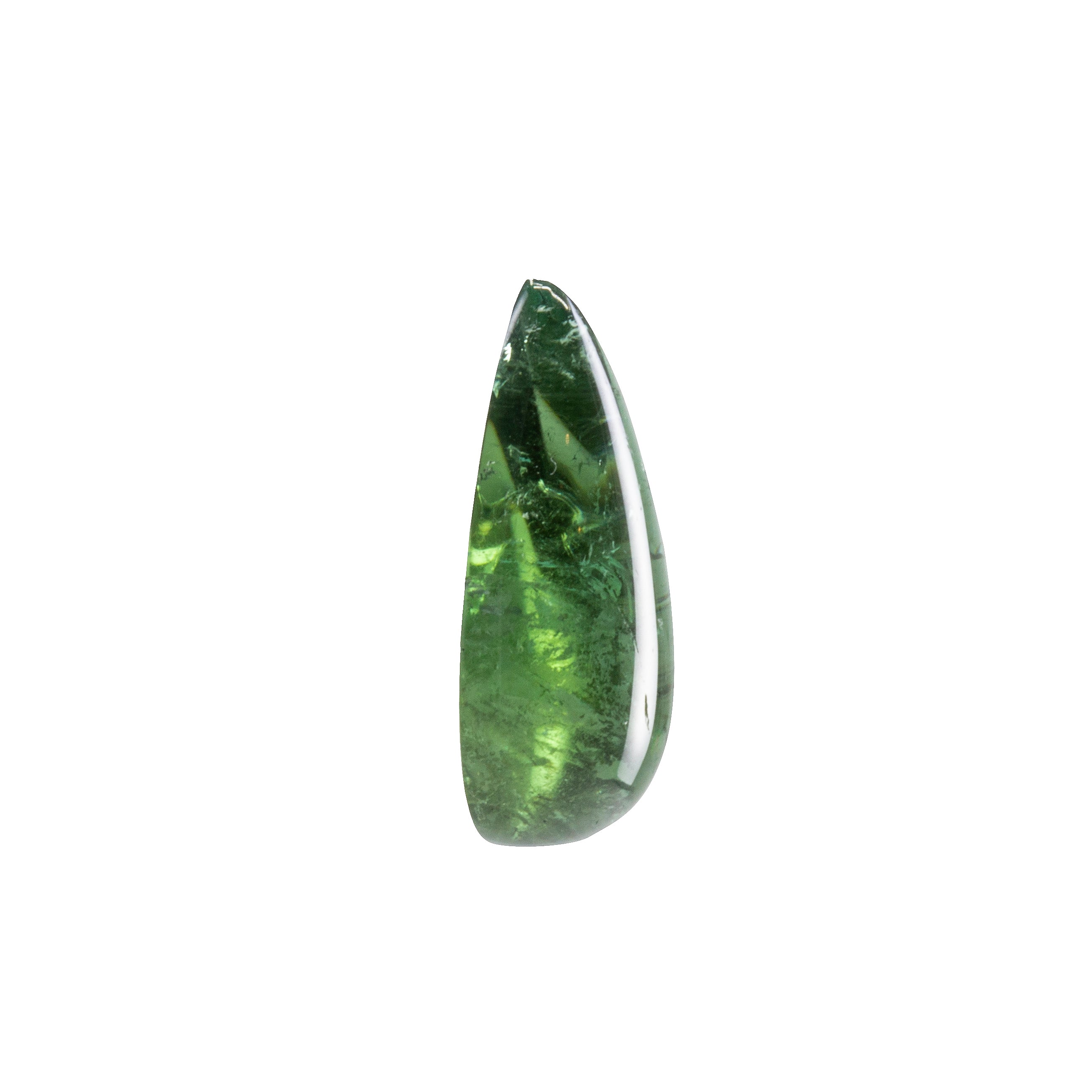 Green Tourmaline 10.18 ct Pear Shaped Gemstone Cabochon - 5-059 - Crystalarium