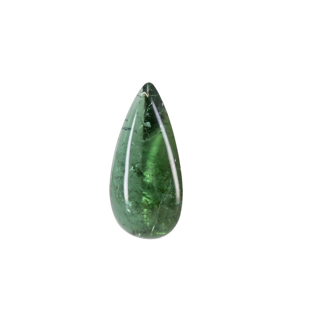Green Tourmaline 10.18 ct Pear Shaped Gemstone Cabochon - 5-059 - Crystalarium