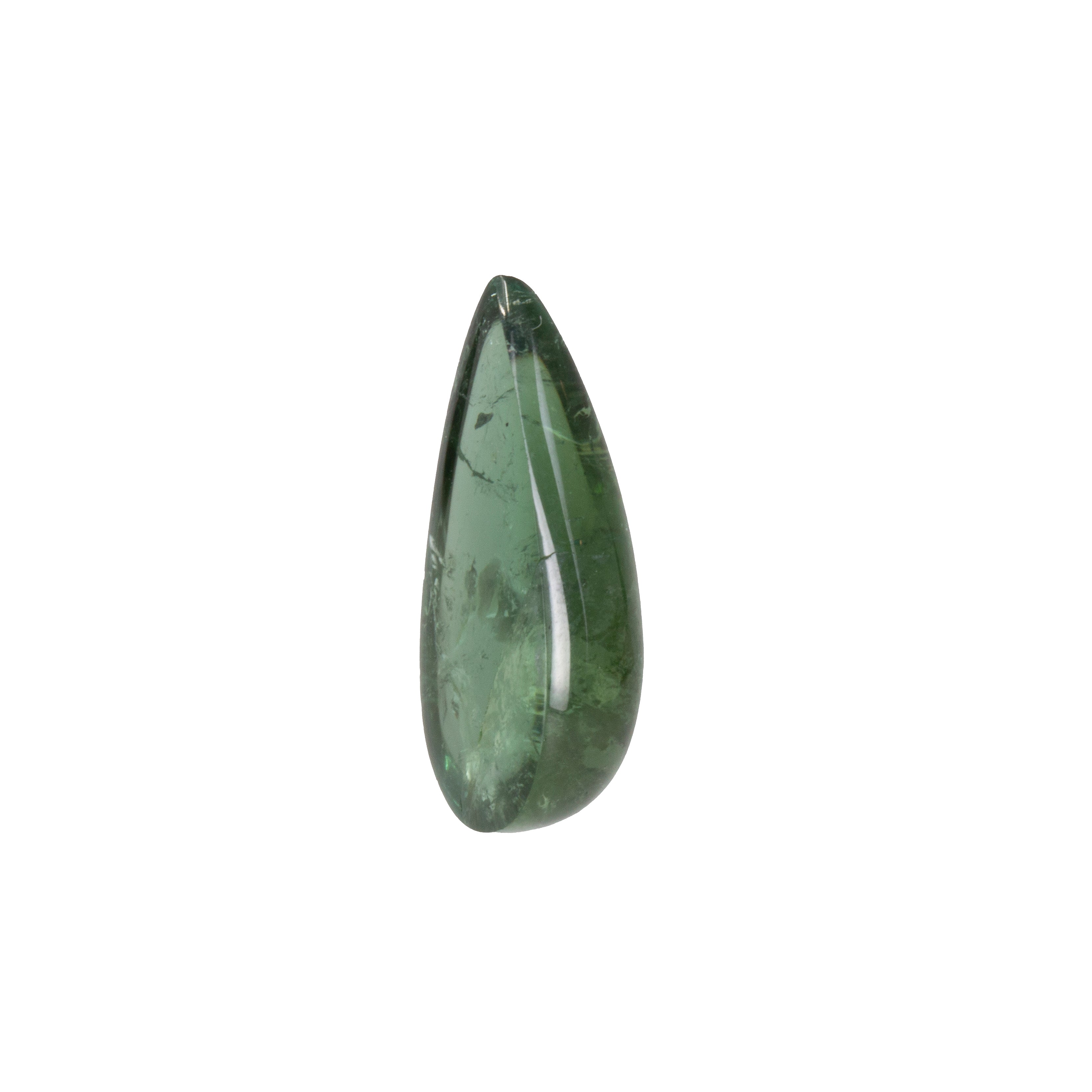 Green Tourmaline 10.18 ct Pear Shaped Gemstone Cabochon - 5-059 - Crystalarium