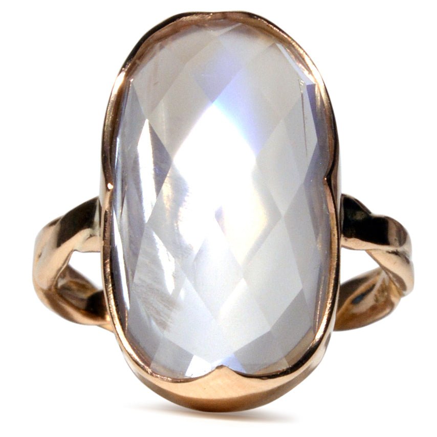 Moonstone 14.12ct Faceted 14K Handcrafted Ring - EEO-025 - Crystalarium