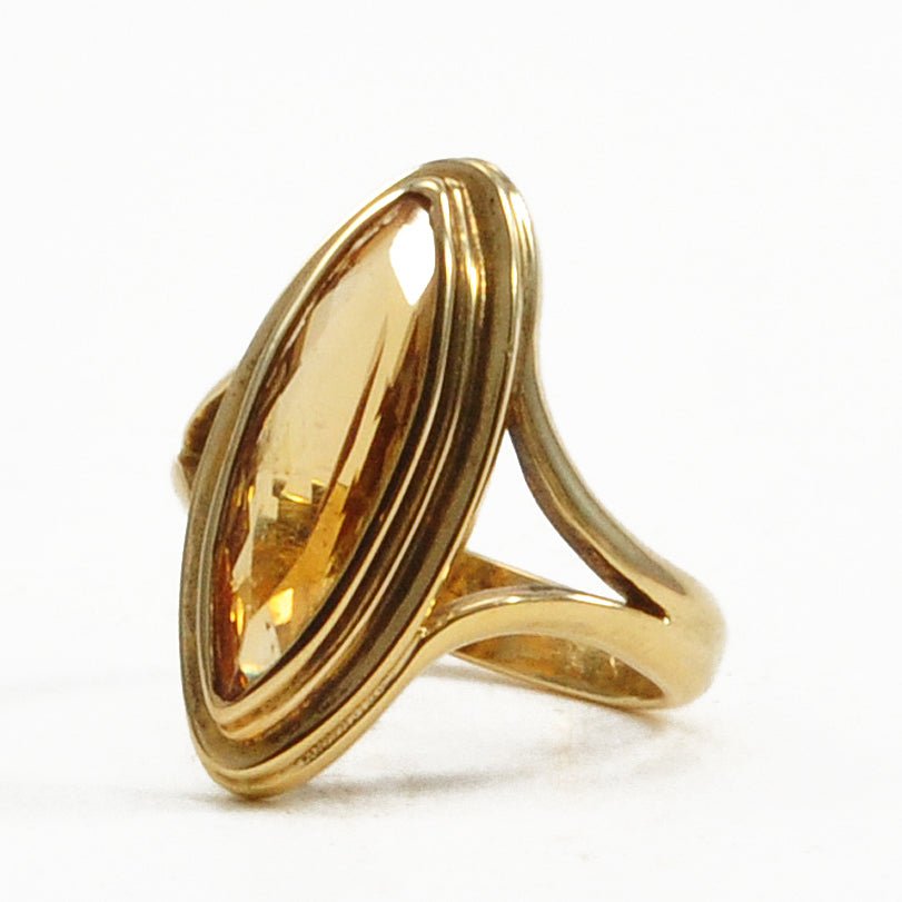 Topaz - Marquis Faceted 2.9 ct 18kt Gemstone Ring - NO-179 - Crystalarium