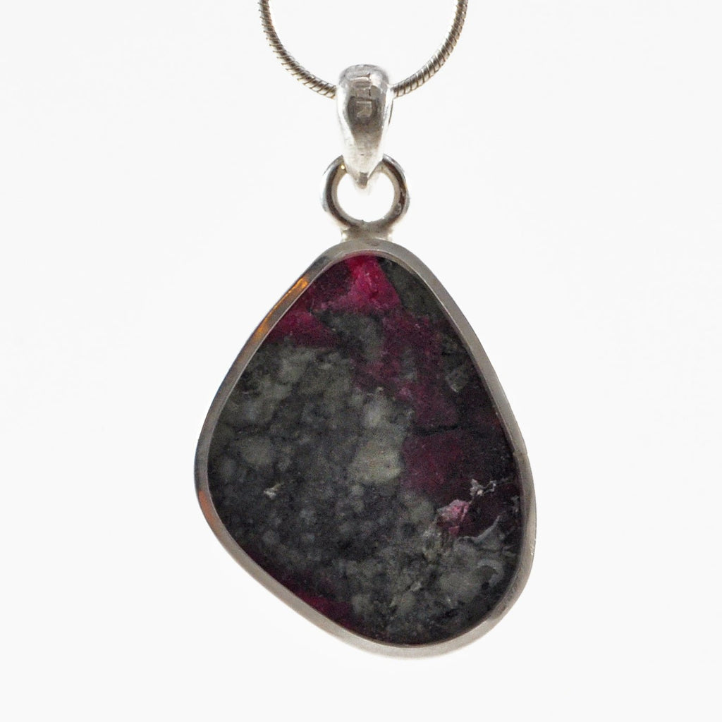 Eudialyte in Matrix 12.69ct Cabochon Sterling Silver Handcrafted Pendant - EEO-219 - Crystalarium